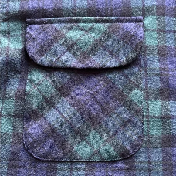 Pendleton Original Board Shirt Authentic Black Watch Tartan Wool Loop Collar XL - Picture 4 of 12